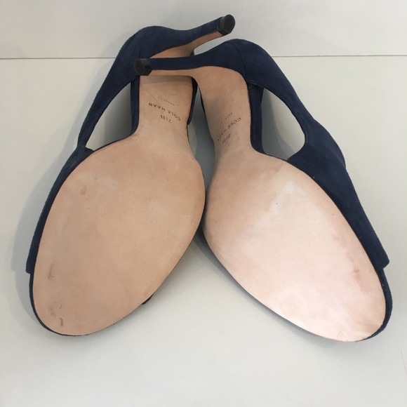 Cole Haan | NIB Navy Suede Viveca Heels Size 7.5 - Picture 7 of 8